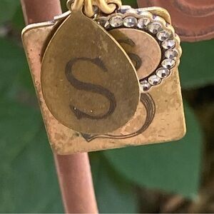 16” gold chain necklace with the initials “S”